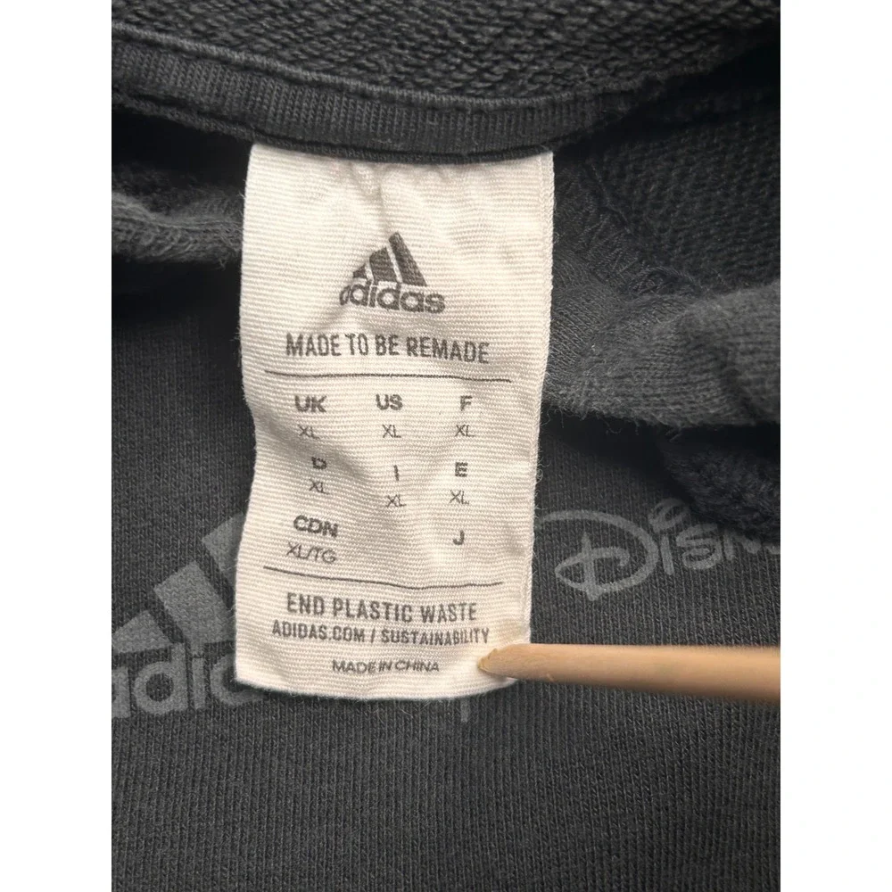 Adidas Disney Hoodie Mens XL Black Mickey Mouse Sports Graphic Pullover
